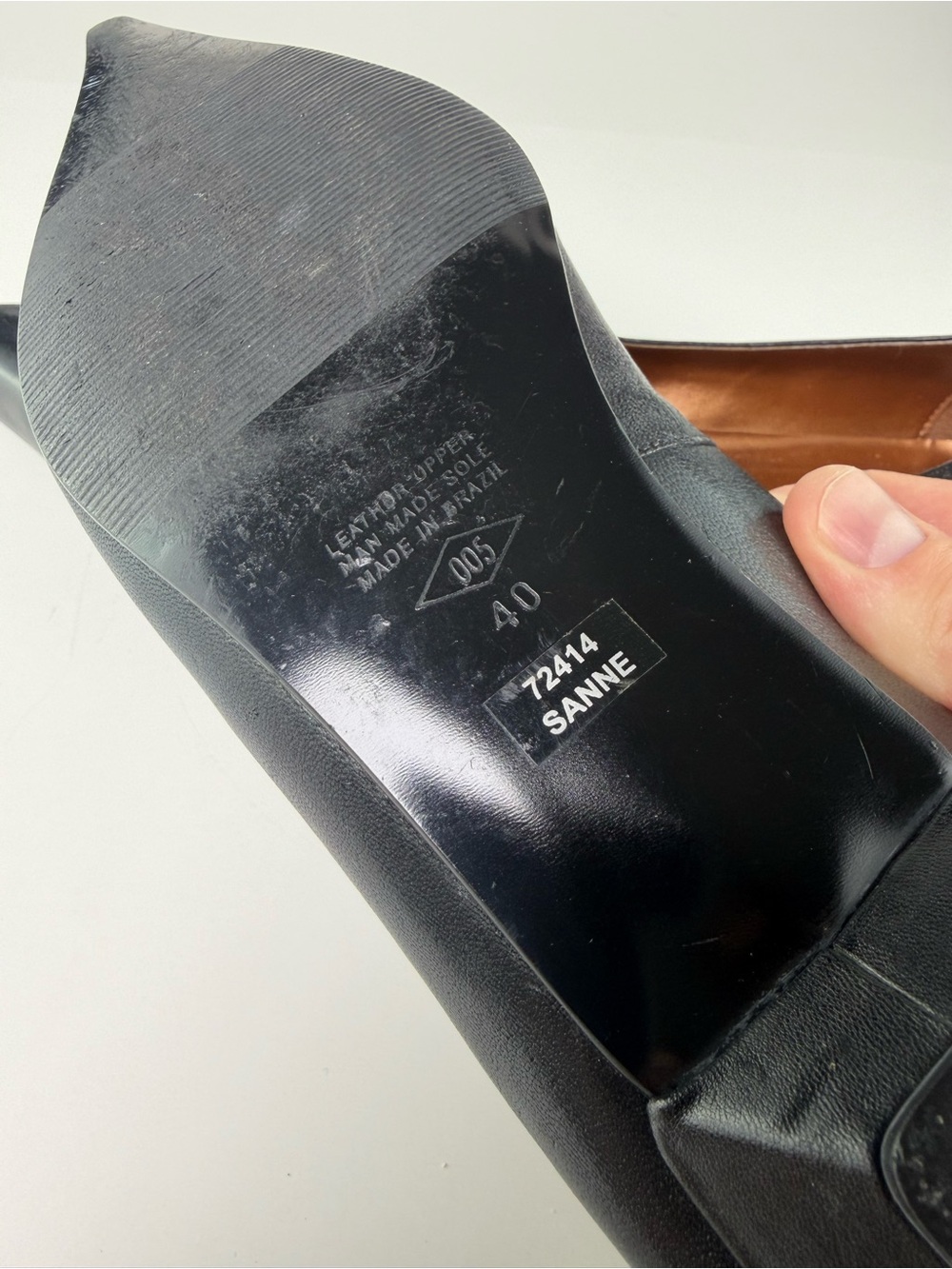 Bronx Pointed Toe Leather Ballet Flats Shoes US 9 9.5 = EU 40 Black Office Siren - Picture 6 of 9